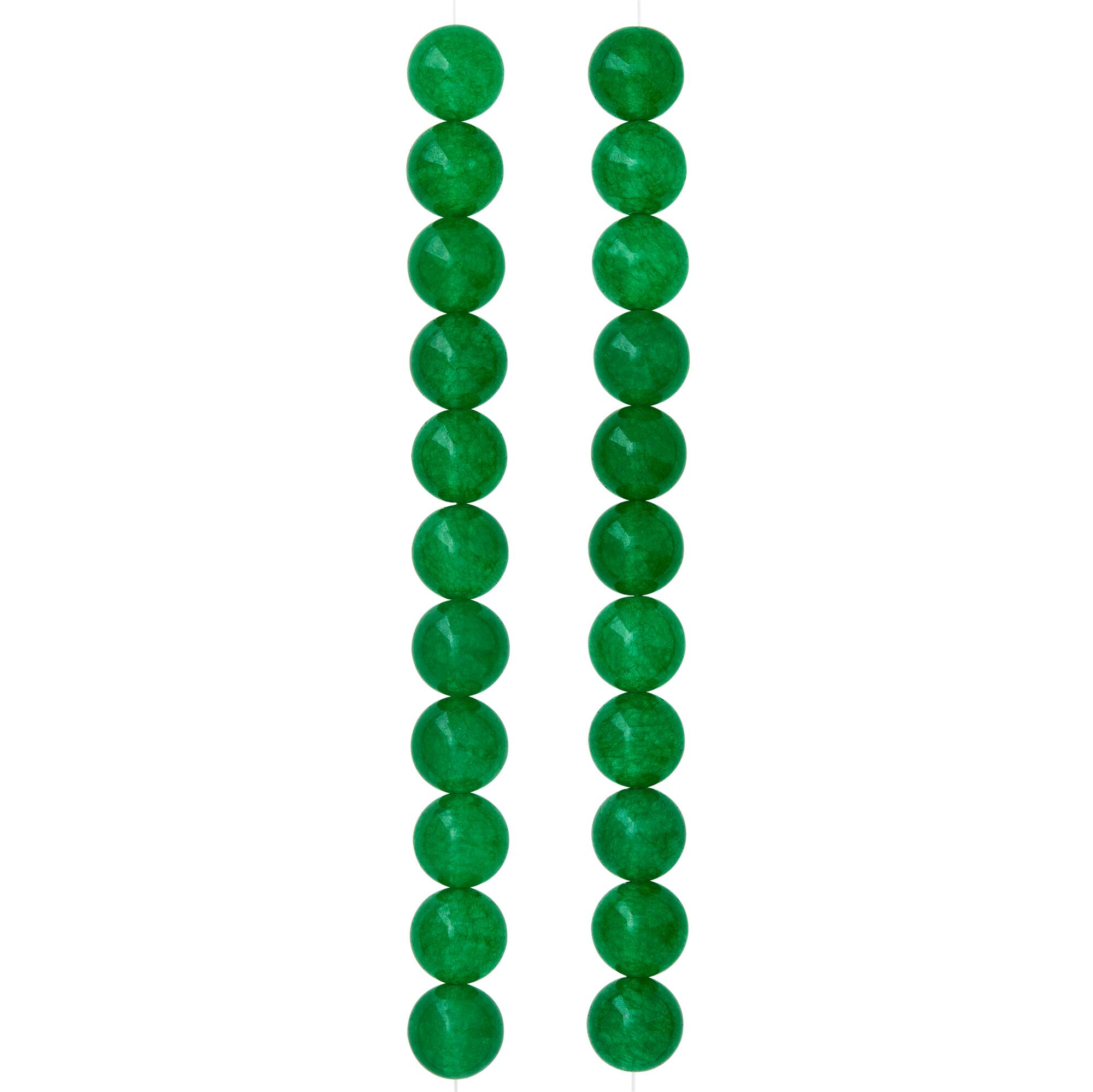 Green Dyed Quartzite Round Beads, 10mm by Bead Landing™